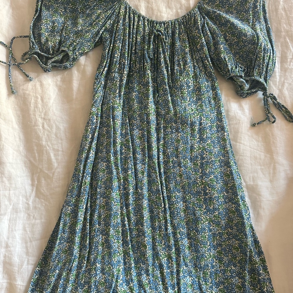 Faithfull the Brand Floral Puff Sleeve Dress